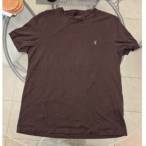 All Saints Crew Neck Ramskull T-Shirt brown size large L